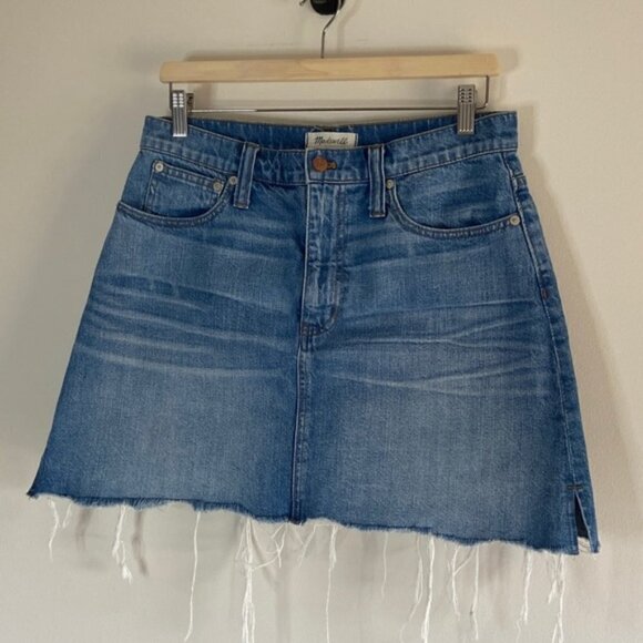 MADEWELL McCarren raw hem denim mini skirt - Picture 4 of 8